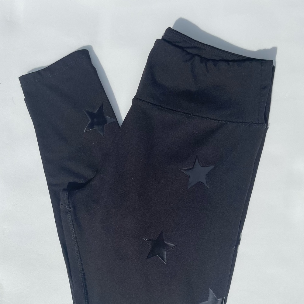 Jessica Simpson The Warm Up Black Star Leggings